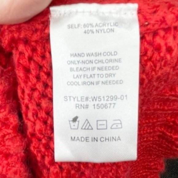 One One Six Red Balloon Sleeve Sweater Dress - S - NWT - Picture 6 of 8